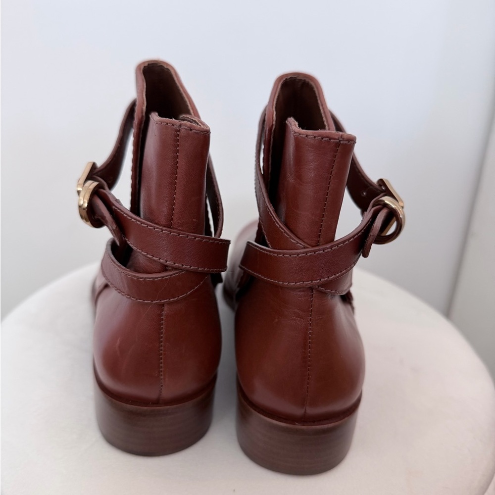 Tory Burch | Brooke Ankle Booties Womens 10 Leather Buckle Detail Boots - Picture 2 of 10